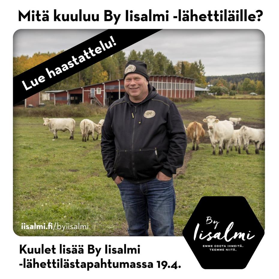 Antti Niskanen poseeraamassa virnistellen lehmälaitumella.
